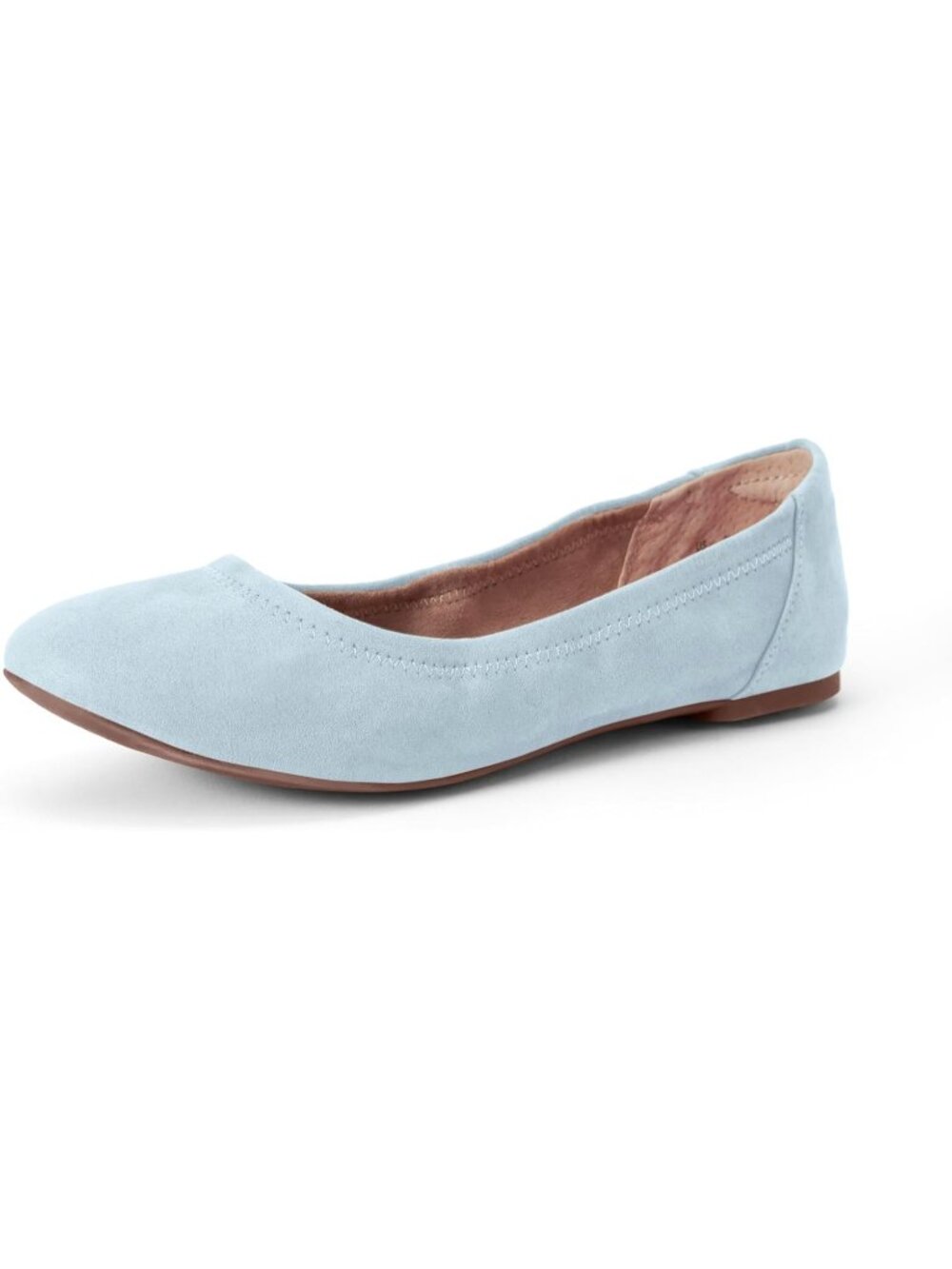 Women's Light Blue Faux Leather Synthetic Comfortable Slip-On Ballet Flat Shoes